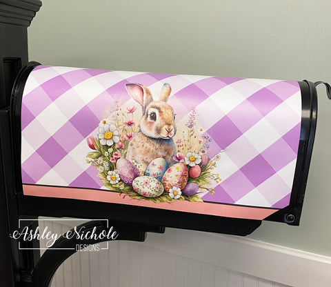 "Hello Easter" Bunny - Magnetic Vinyl Mailbox Cover