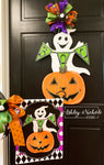 Ghost-Boo and Happy Pumpkin Door Hanger