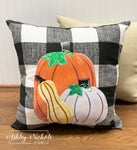 Custom - Pumpkins and Gourd Pillow - Buffalo Check