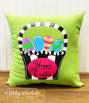 Happy Easter Basket and Eggs - Vinyl Design on Outdoor Fabric