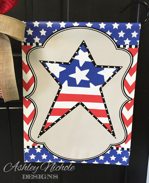 Patriotic Star - Vinyl Garden Flag