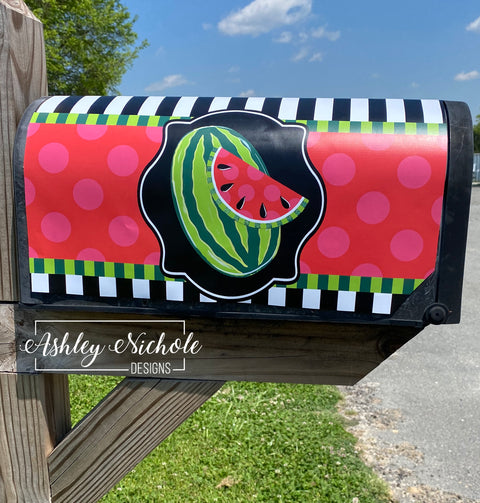 Whole Watermelon Vinyl Mailbox Cover
