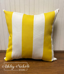 Outdoor Pillow - Yellow and White Stripe
