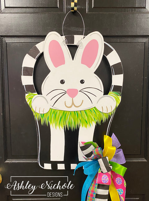 Easter Basket & Bunny - Door Hanger