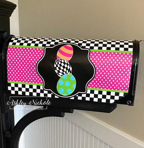 Egg Stack - Bright Colors - Magnetic Vinyl Mailbox Cover