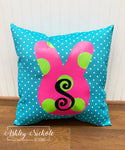 Custom-Polka Dot Bunny Face Pillow