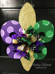 Fleur De Lis - Polka Dot - Mardi Gras Door Hanger