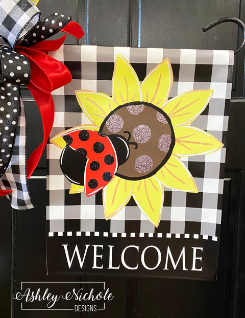 Sunflower & Ladybug - Vinyl Garden Flag