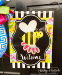 Bumble Bee & Spring Flower - Vinyl Garden Flag