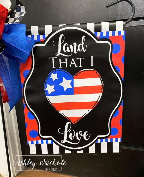 Patriotic Heart - Vinyl Garden Flag