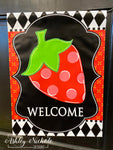 Strawberry - RED - Vinyl Garden Flag