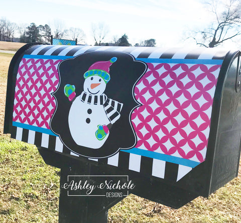 Snowman Full Body-Colorful Vinyl Mailbox Cover