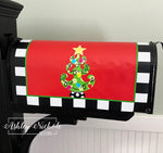 Christmas Tree - Colorful & Funky - Vinyl Mailbox Cover