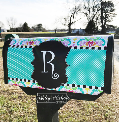 Colorful Initial - Magnetic Vinyl Mailbox Cover