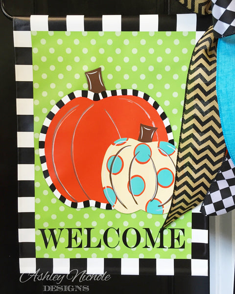 Double Pumpkin - Vinyl Garden Flag