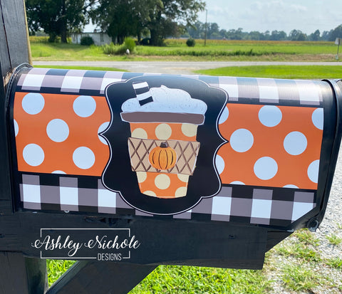 Pumpkin Spice Latte - Orange - Magnetic Vinyl Mailbox Cover