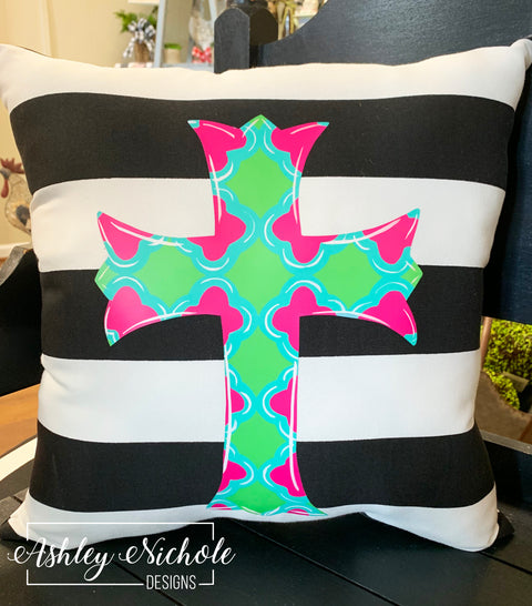 Custom-Scalloped Cross Pillow