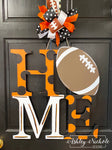 Football Team Colors HOME Monogram Door Hanger