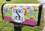 Lilly Inspired Floral Initial and Name - Magnetic Vinyl Mailbox Cover