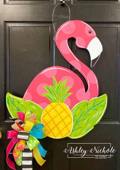 Tropical Flamingo Door Hanger