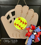 Softball Glove and Ball Door Hanger