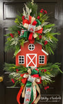 Rustic Barn Oval Christmas Wreath
