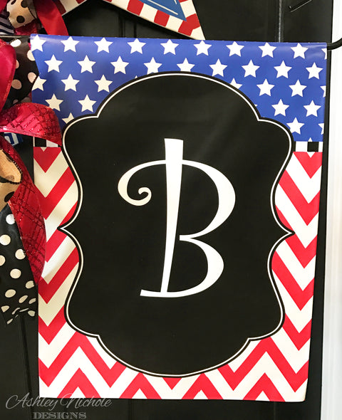 Patriotic Initial - Vinyl Garden Flag