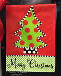 Christmas Tree - Polka Dot - Vinyl Garden Flag