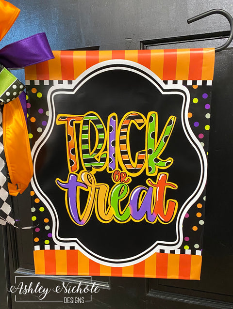 Trick-or-Treat Halloween - Vinyl Garden Flag