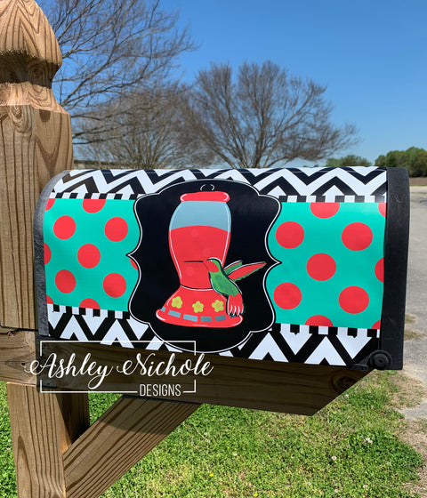 Hummingbird - Magnetic Vinyl Mailbox Cover