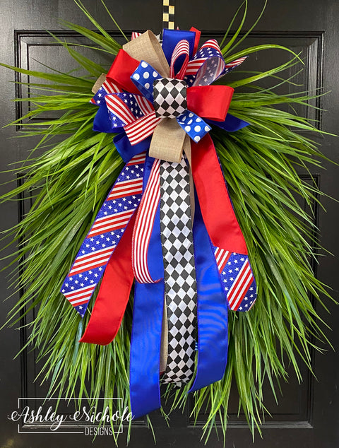 24" Oval - Patriotic Grass Wreath
