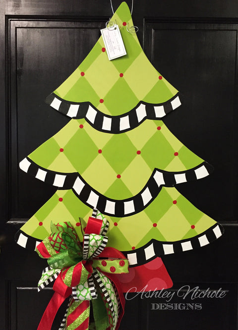 Christmas Tree - Harlequin - Door Hanger