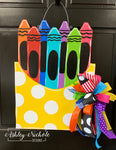 Crayola Crayon Box Inspired Door Hanger