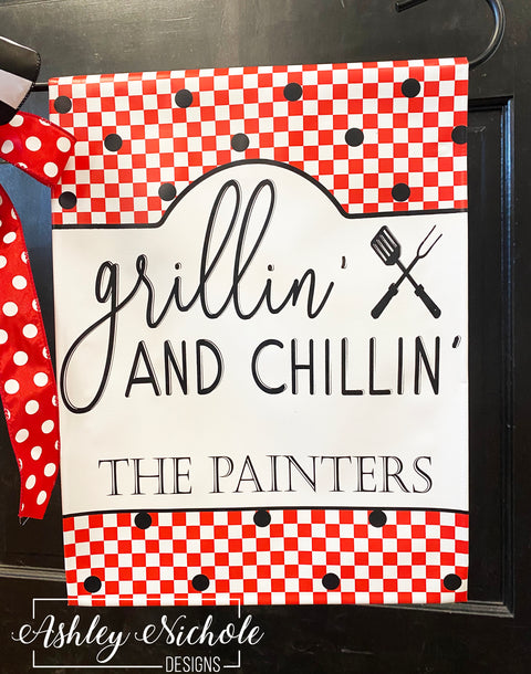Grillin' & Chillin' Garden Vinyl Flag