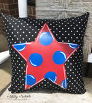Custom-Polka Dot Star Pillow