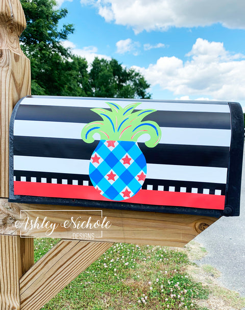 Patriotic Pineapple - Magnetic Vinyl Mailbox Cover