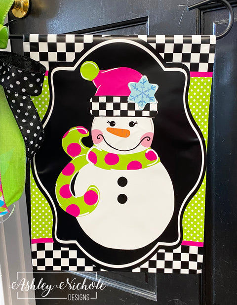 Snowman - Checkered GIRL Version Vinvyl Flag