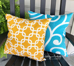 Outdoor Pillow-Yellow and White