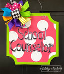 Colorful Name Plaque Door Hanger - Choose your color!