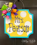 Colorful Name Plaque Door Hanger - Choose your color!
