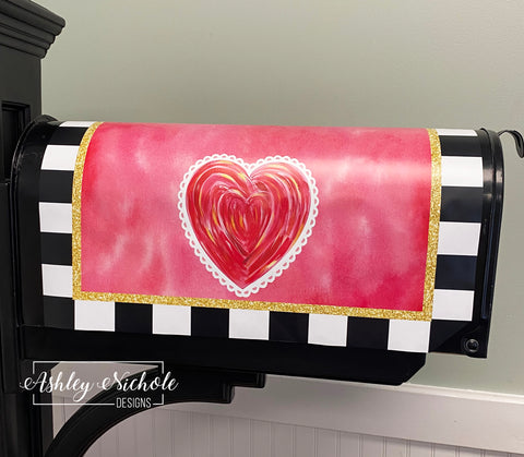 Abstract Lace Heart Mailbox Cover