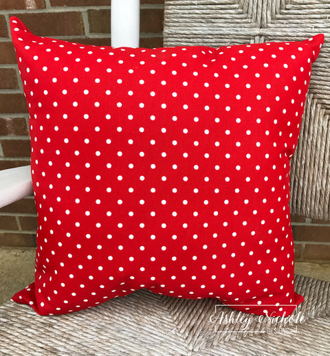 Outdoor Pillow-Premier Prints Mini Dot Red/White