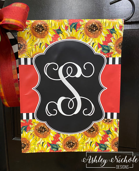 Field of Sunflowers-INITIAL - Vinyl Garden Flag