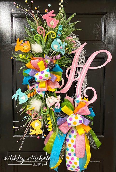 Fun & Colorful Easter Initial Wreath