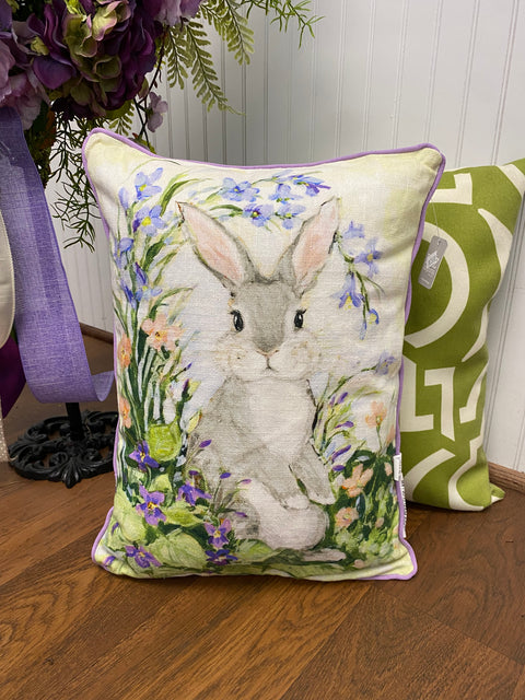16" Field of Flowers Bunny Pillow