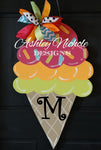 Ice Cream Cone Door Hanger - Colorful