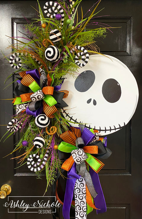 Jack Skellington Inspired Halloween Wreath