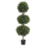 4' Triple Ball-Shaped Boxwood Topiary in Plastic Pot Two Tone Green