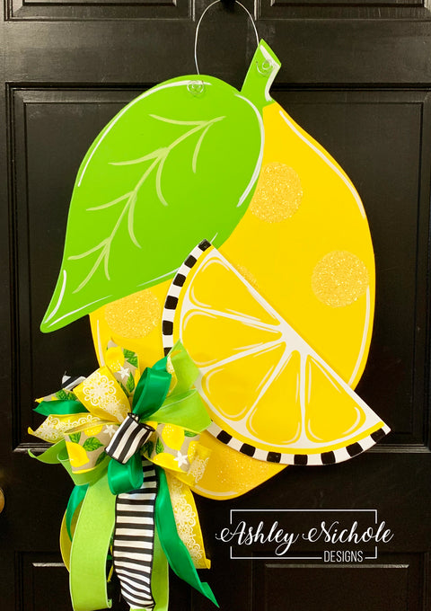 Lemon Slice Initial Door Hanger