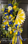 Lemonade Slice Wreath with Brilliant Blues